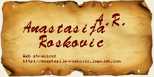 Anastasija Rošković vizit kartica